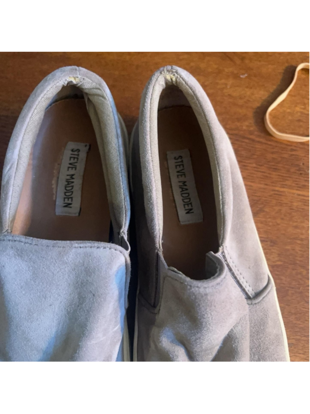 Steve Madden Shoes Womens 8 Gray Suede Slip On Flats Round Toe Casual Comfort - Picture 2 of 2
